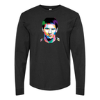 Men's Lionel Messi Face Art Soccer Long Sleeve T-Shirt