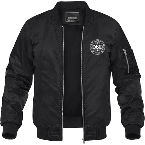 Men's Denmark Soccer Lightweight Bomber Jacket Windbreaker Softshell Varsity Jacket Coat