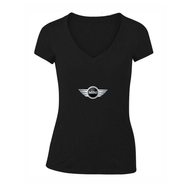 Women's Mini Cooper Car V-Neck T-Shirt