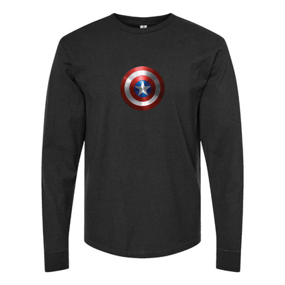 Youth Kids Captain America Superhero Long Sleeve T-Shirt