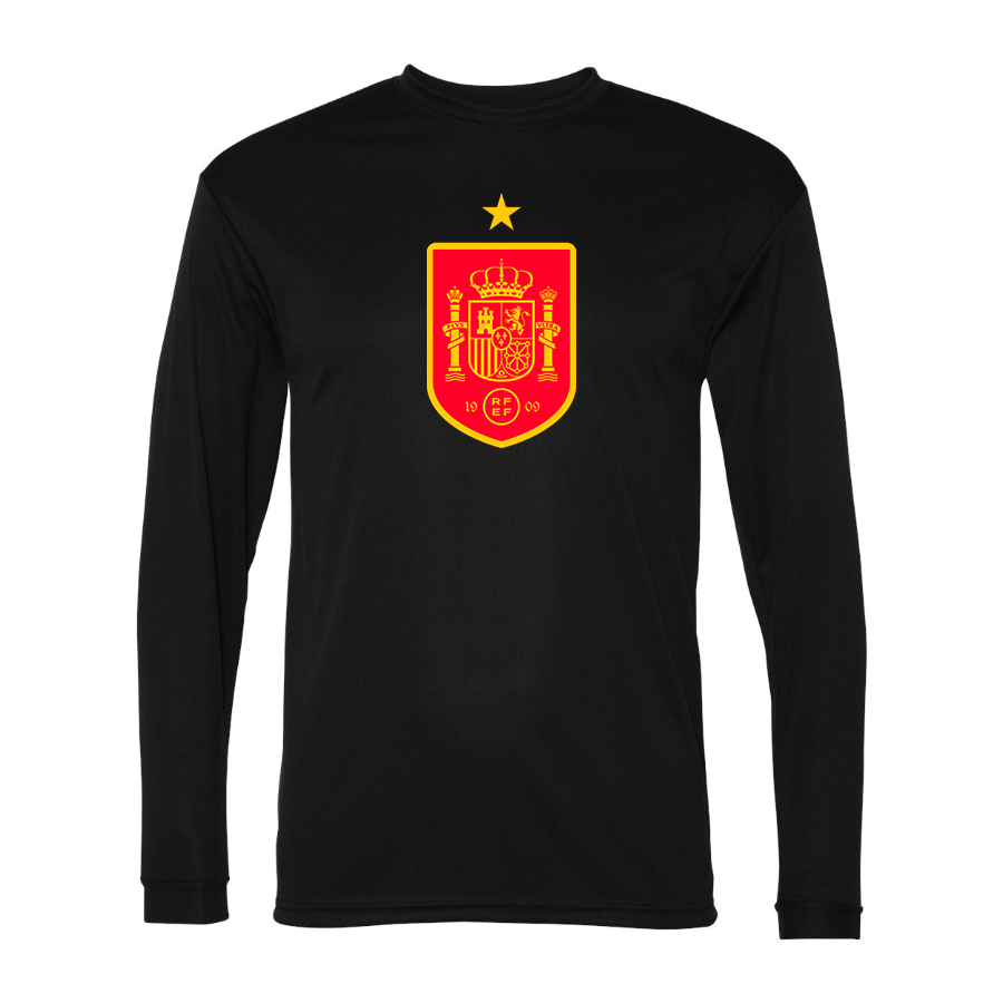 Men’s Spain Red Logo National Soccer Team - C2 Sport - Performance Long Sleeve T-Shirt - 5104