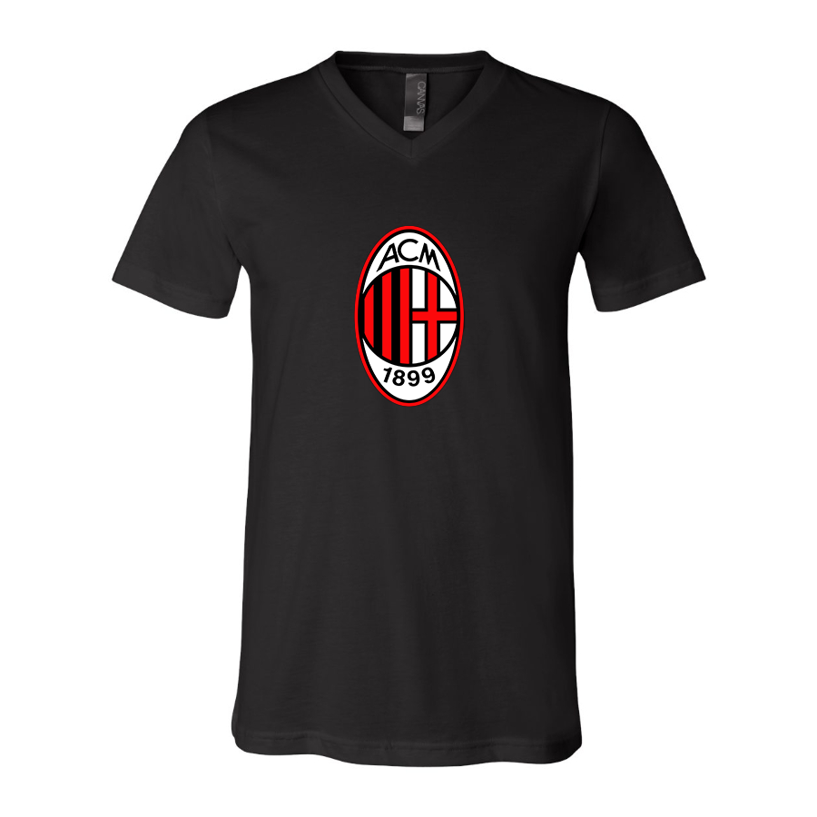 Men’s AC Milan Soccer- BELLA + CANVAS - Jersey V-Neck Tee - 3005