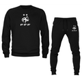 Men's France Soccer Logo Crewneck Sweatshirt Joggers Suit