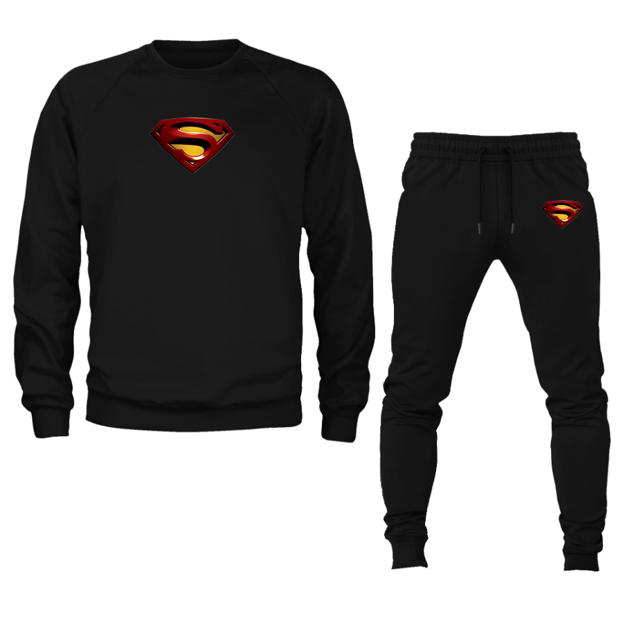 Men's Superman Superhero Crewneck Sweatshirt Joggers Suit