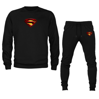Men's Superman Superhero Crewneck Sweatshirt Joggers Suit
