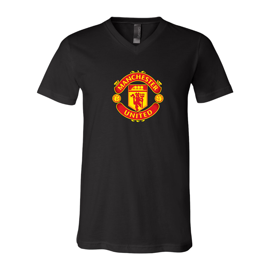 Men’s  Manchester United Soccer - BELLA + CANVAS - Jersey V-Neck Tee - 3005