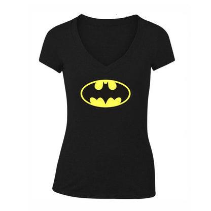 Women's DC Comics Batman Superhero V-Neck T-Shirt