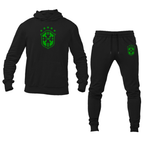 Men's Brazil Soccer Logo Hoodie Joggers Set