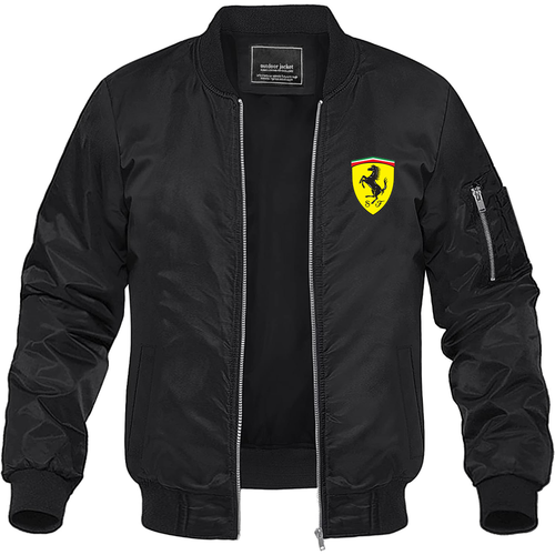 Men’s Ferrari Motorsport Car Lightweight Bomber Jacket Windbreaker Softshell Varsity Jacket Coat