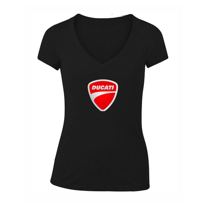 Women's Ducati Motorcycle V-Neck T-Shirt