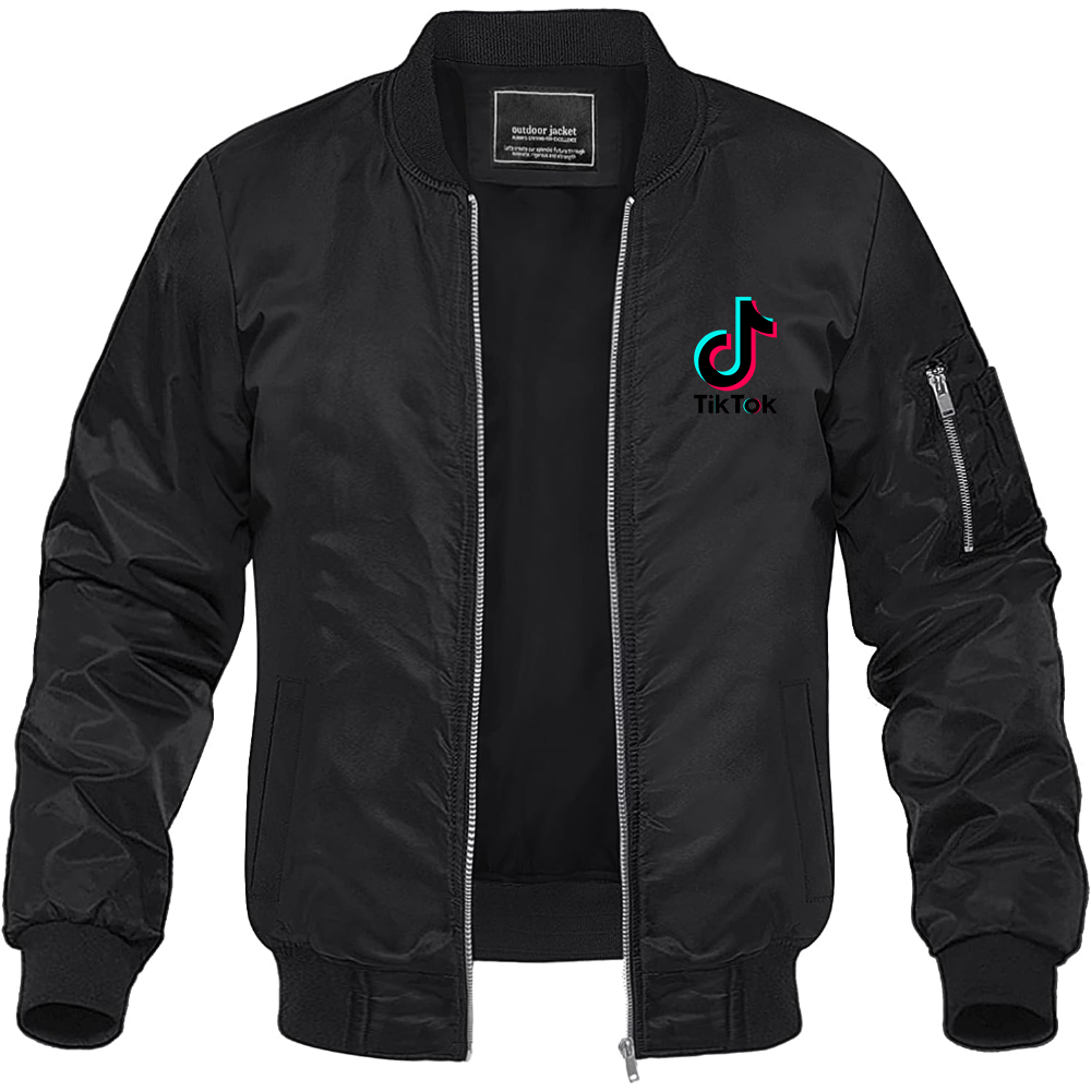 Men's TikTok Social Lightweight Bomber Jacket Windbreaker Softshell Varsity Jacket Coat