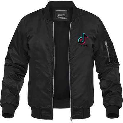Men's TikTok Social Lightweight Bomber Jacket Windbreaker Softshell Varsity Jacket Coat