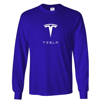 Men’s Tesla Motorsports Car Long Sleeve T-Shirt