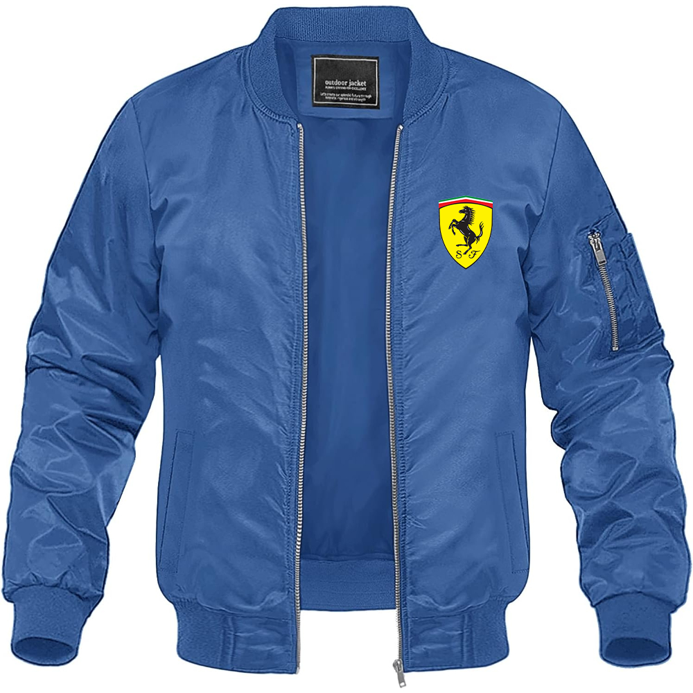 Men’s Ferrari Motorsport Car Lightweight Bomber Jacket Windbreaker Softshell Varsity Jacket Coat