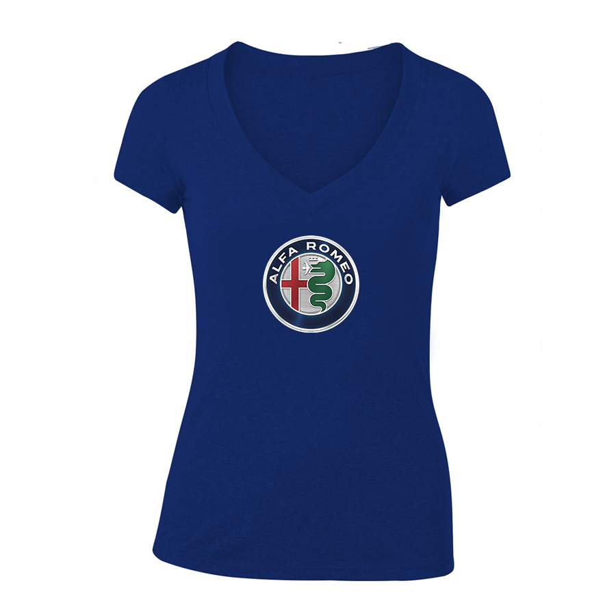 Women's Alfa Romeo Car V-Neck T-Shirt