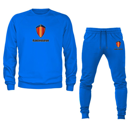 Men’s Koenigsegg Car Crewneck Sweatshirt Joggers Suit