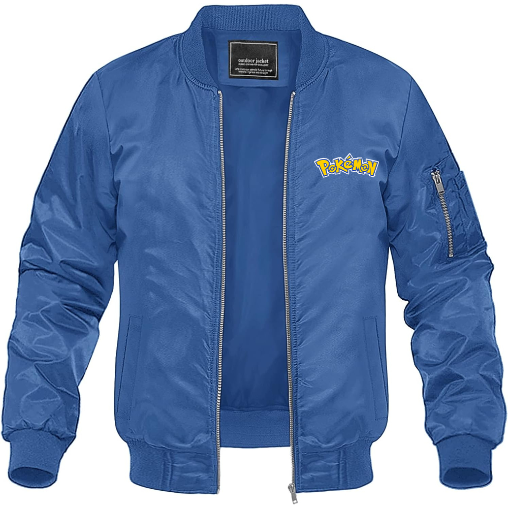 Men's Pokemon Cartoon Lightweight Bomber Jacket Windbreaker Softshell Varsity Jacket Coat