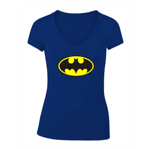 Women's DC Comics Batman Superhero V-Neck T-Shirt