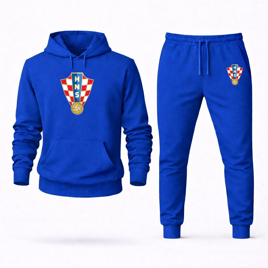 Men's Croatia National Soccer Team Hoodie Joggers Set