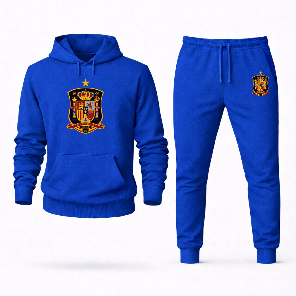 Men's Spain National Soccer Team Hoodie Joggers Set