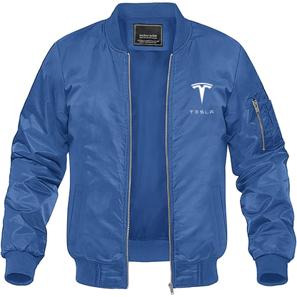 Men’s Tesla Motorsports Car Lightweight Bomber Jacket Windbreaker Softshell Varsity Jacket Coat