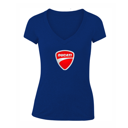 Women's Ducati Motorcycle V-Neck T-Shirt