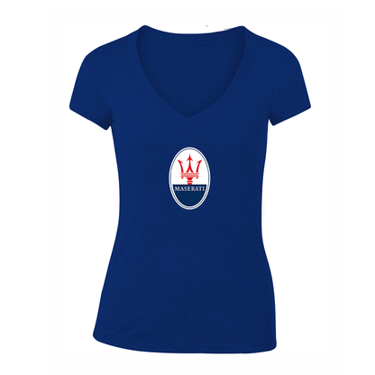 Women's Maserati Car V-Neck T-Shirt