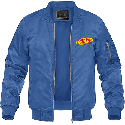 Men's Seinfeld Sitcom Show Lightweight Bomber Jacket Windbreaker Softshell Varsity Jacket Coat