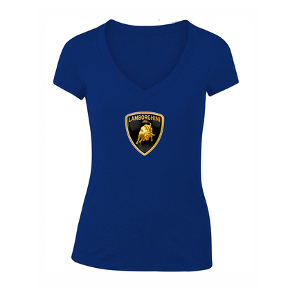 Women's Lamborghini Car V-Neck T-Shirt