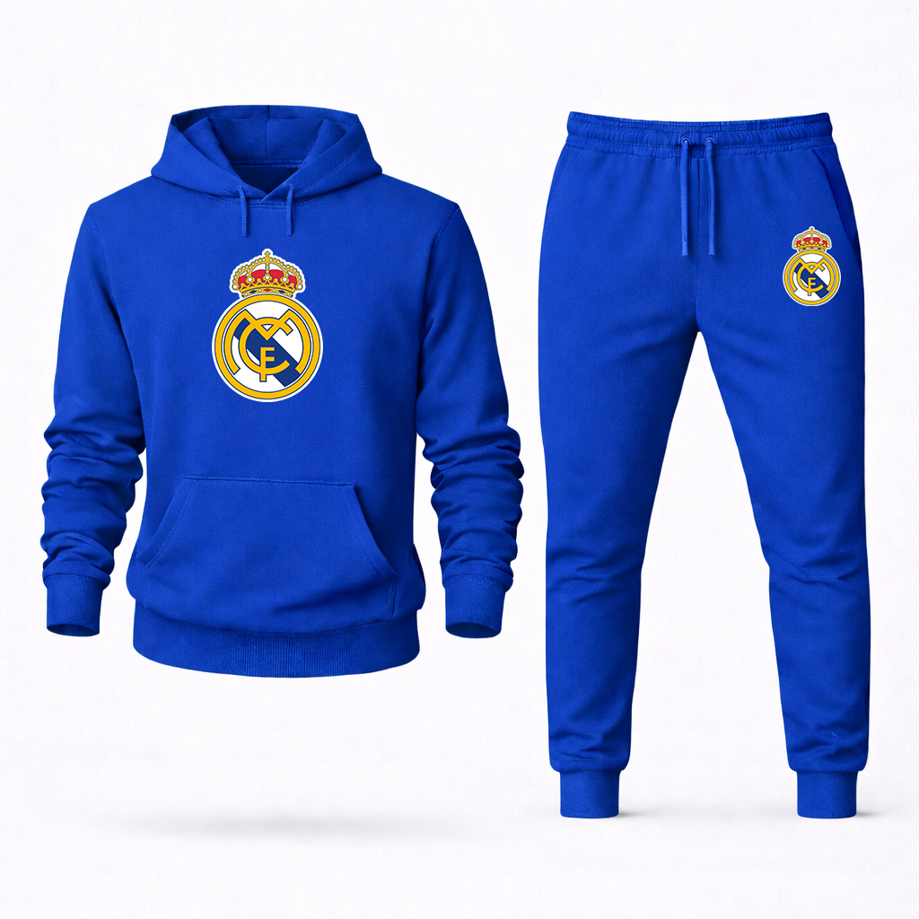 Men’s Real Madrid Soccer Logo Hoodie Joggers Set