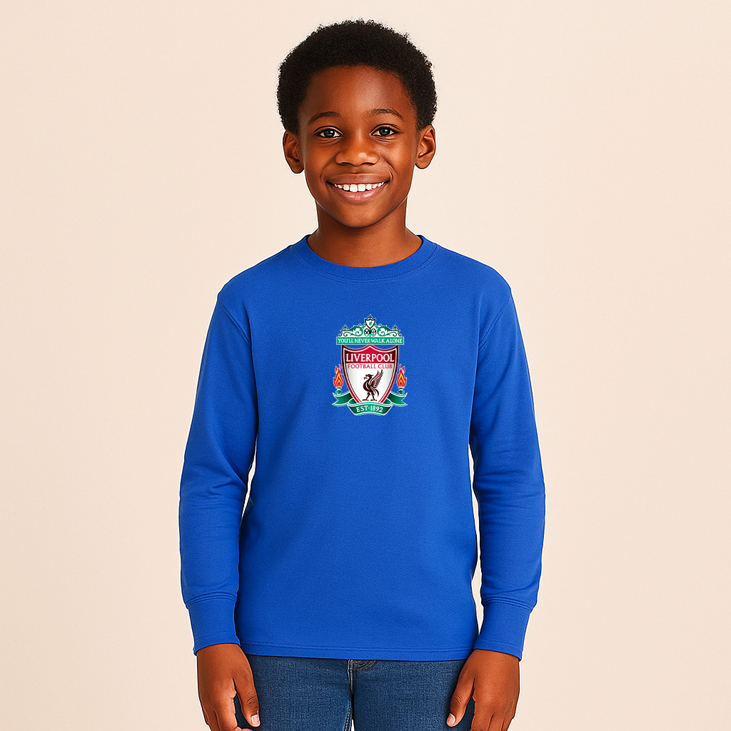 Youth Kids Liverpool Football Club Est.1892 Long Sleeve T-Shirt