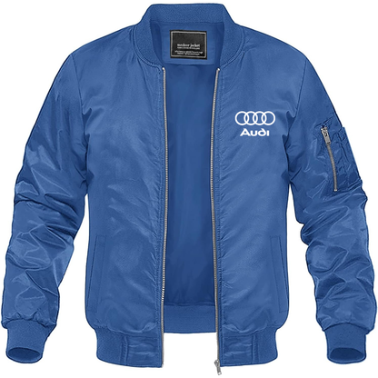 Men’s Audi Motorsports Car Lightweight Bomber Jacket Windbreaker Softshell Varsity Jacket Coat