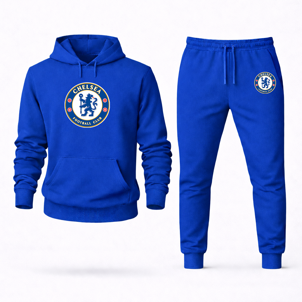 Men's Chelsea Soccer Logo Hoodie Joggers Set