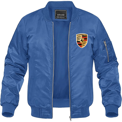 Men’s Porsche Car Lightweight Bomber Jacket Windbreaker Softshell Varsity Jacket Coat