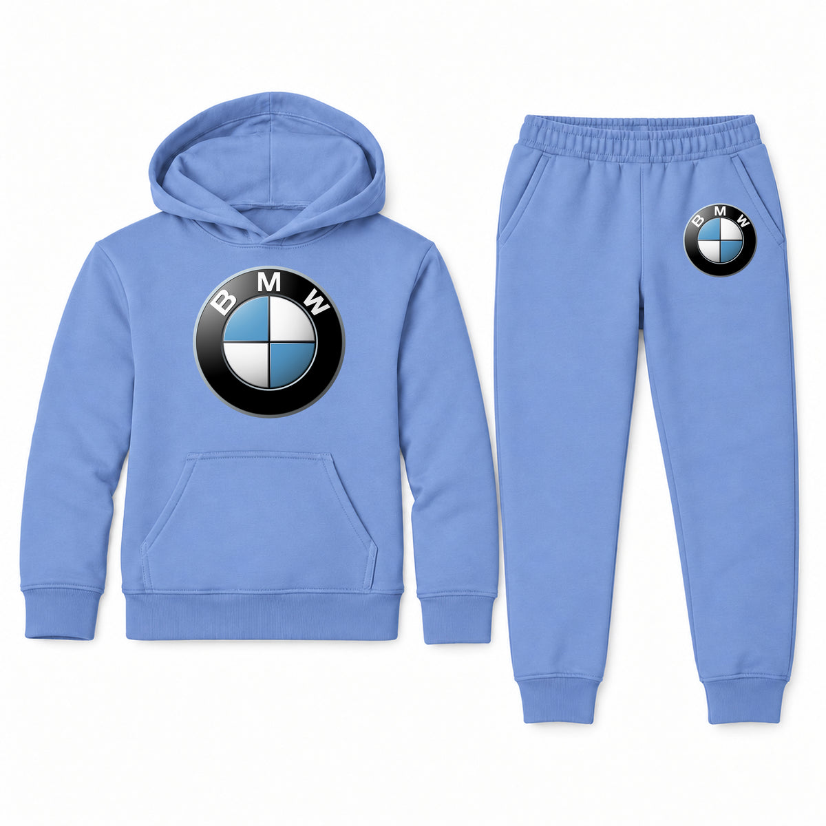 BMW youth hoodie jogger set, Carolina Blue, Youth Large ages 10–12