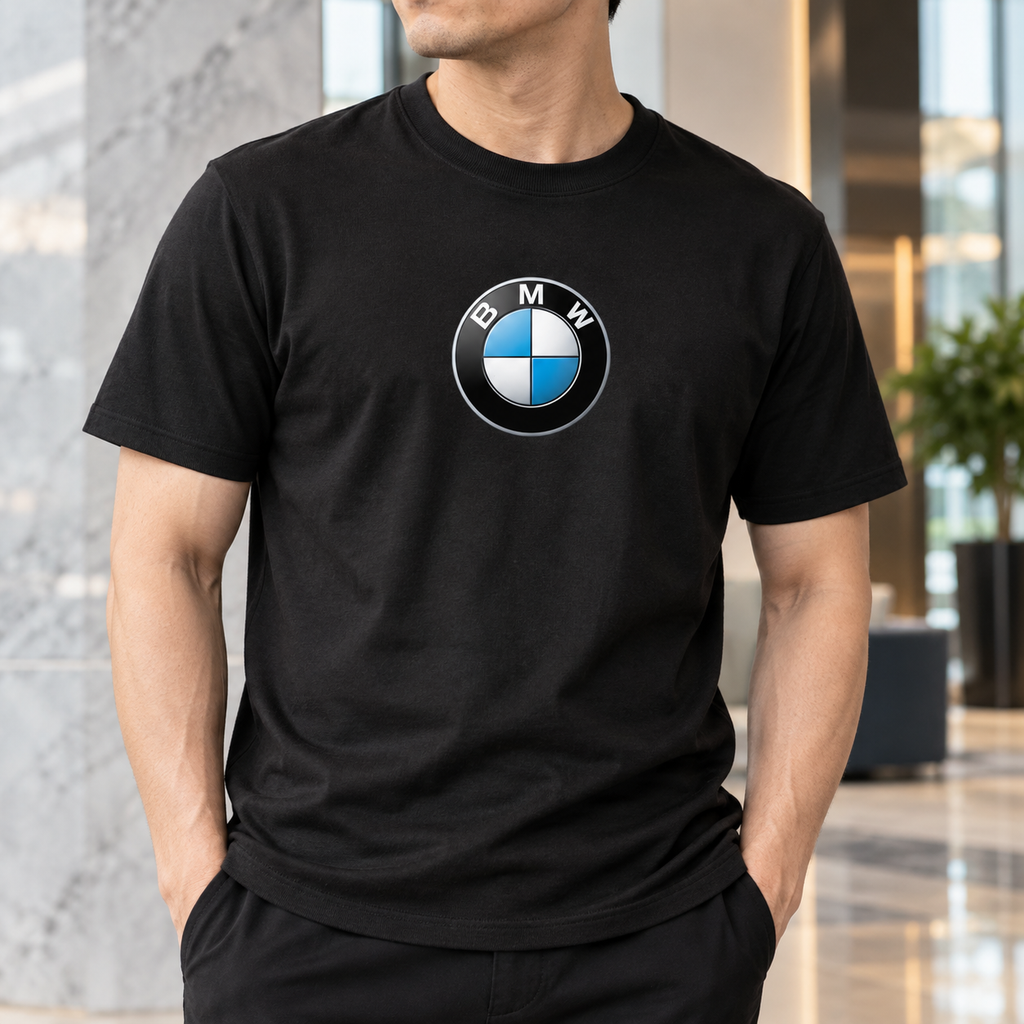 Men's BMW Motorsports Car Cotton T-Shirt | Color: Black | Image 5