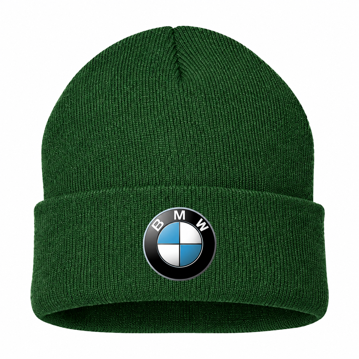 Men's BMW Beanie Hat — Forest Green — clean front main