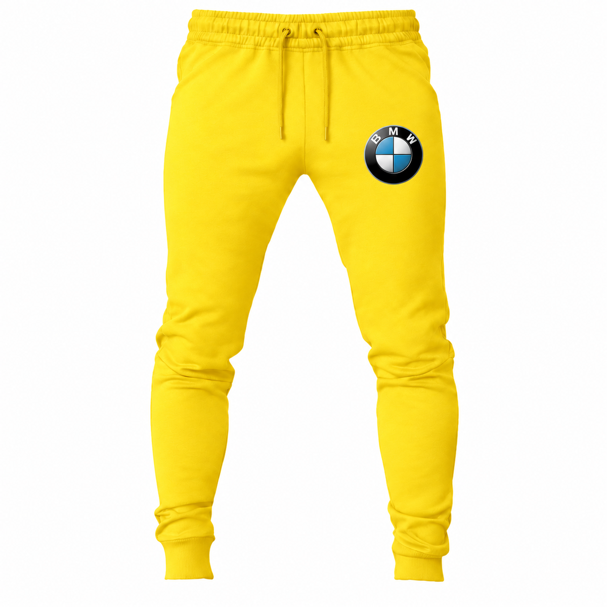 BMW joggers Yellow front left thigh heat transfer