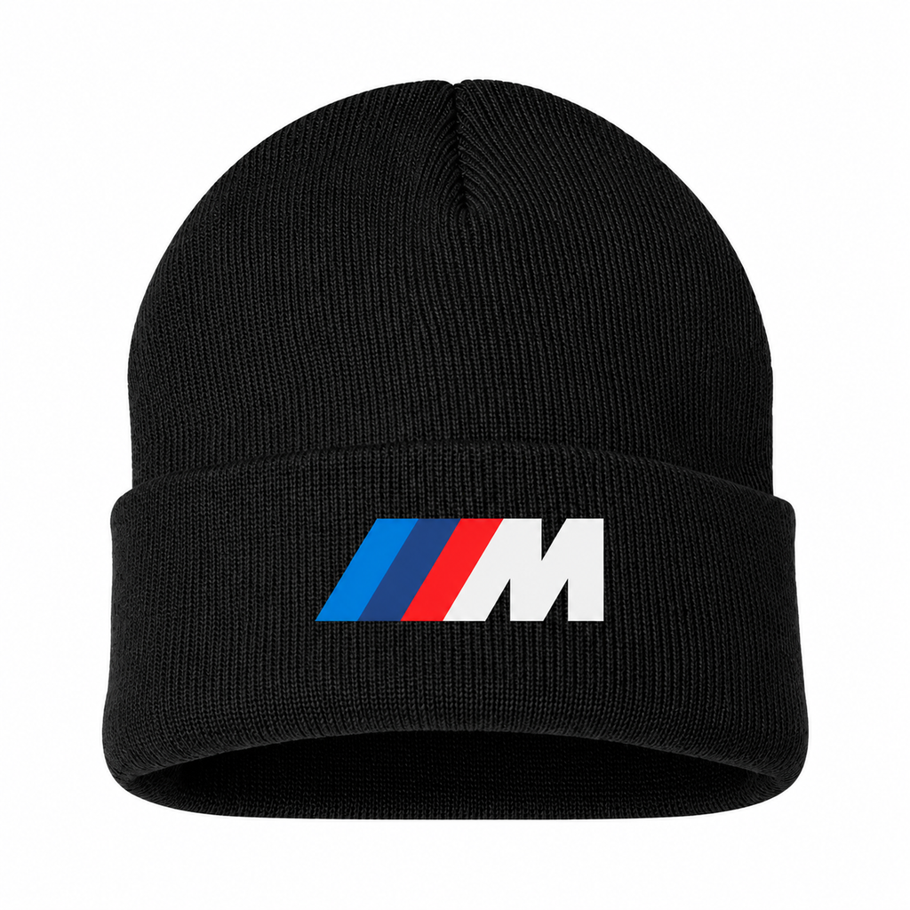 Men's BMW M Beanie Hat — Black — clean front main