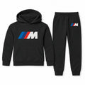 BMW M youth hoodie jogger set, Black, Youth Large ages 10–12