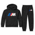 BMW M youth hoodie jogger set, Black, Youth Large ages 10–12