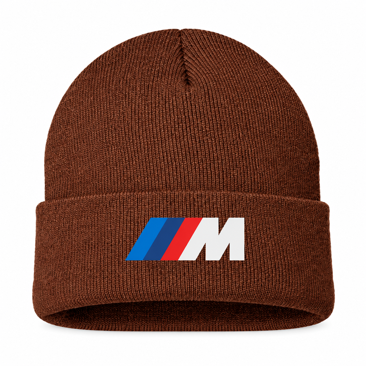 Men's BMW M Beanie Hat — Brown — clean front main