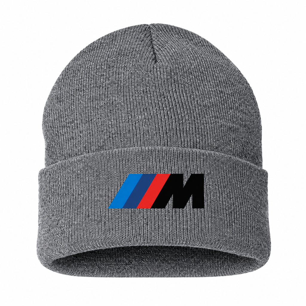 Men's BMW M Beanie Hat — Grey — clean front main