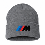 Men's BMW M Beanie Hat — Grey — clean front main