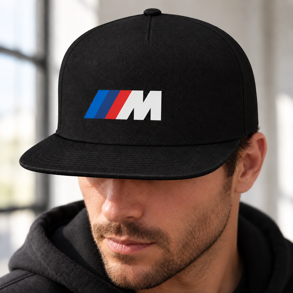 BMW  M - Motorsports Car Snapback Hat | Color: Black | Image 2