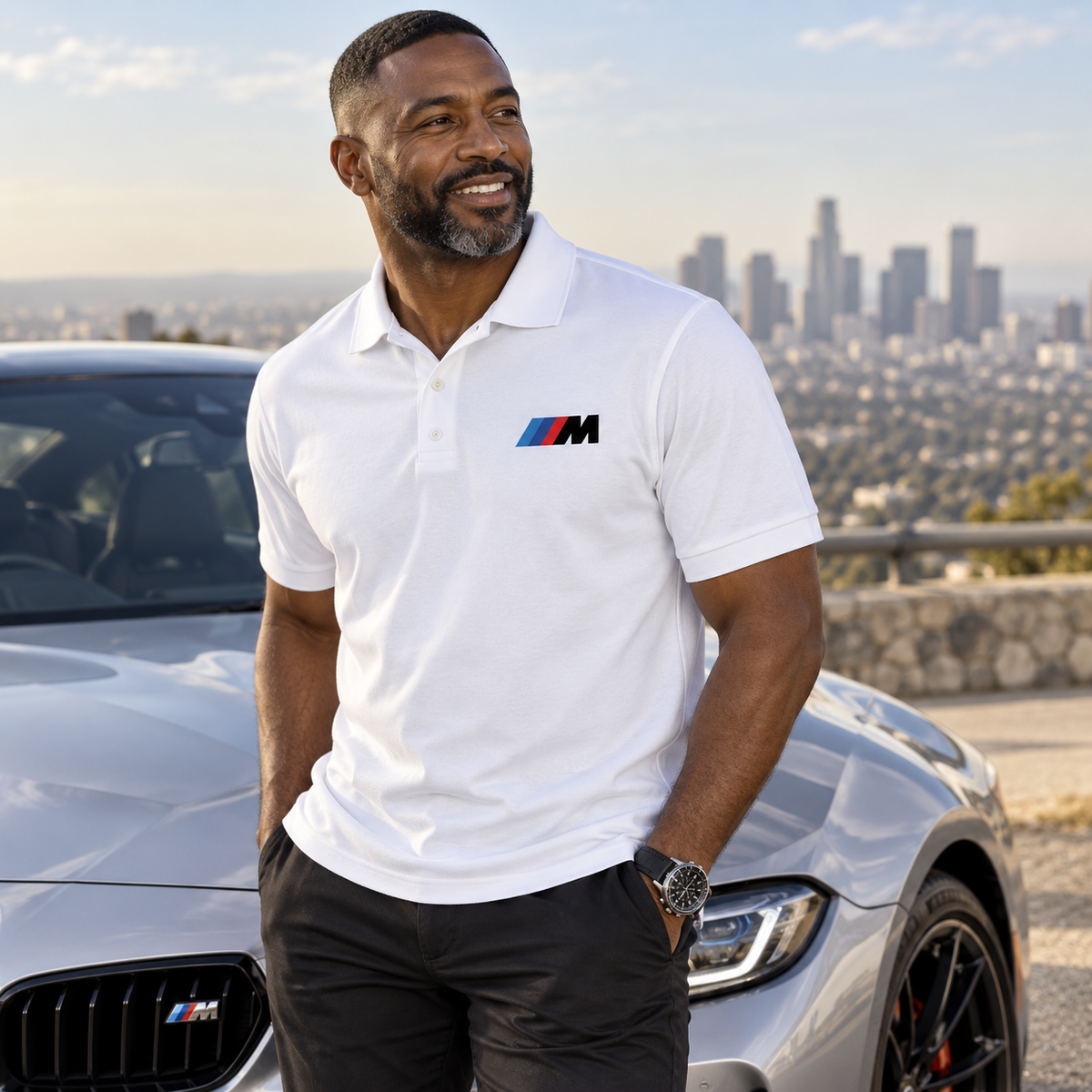 Men's - BMW M - Dry Blend Polo | Color: White | Image 2