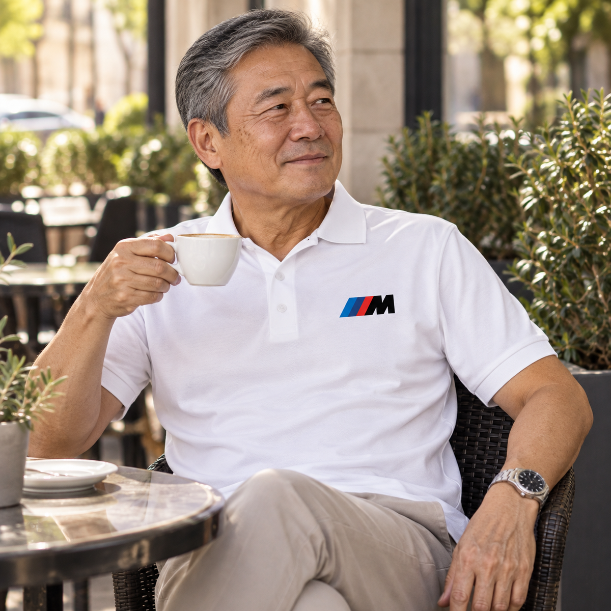 Men's - BMW M - Dry Blend Polo | Color: White | Image 3