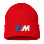 Men's BMW M Beanie Hat — Red — clean front main