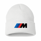 Men's BMW M Beanie Hat — White — clean front main