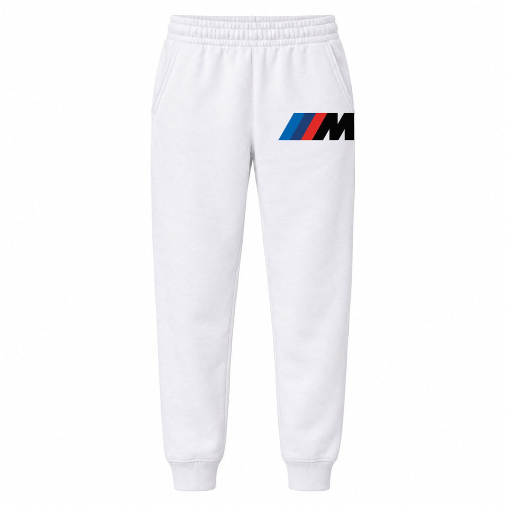 BMW M youth jogger sweatpants in White, Youth Large ages 10–12